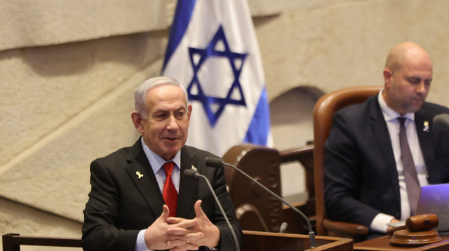 בנימין נתניהו בנאום במליאת הכנסת (צילום: מרק ישראל סלם)