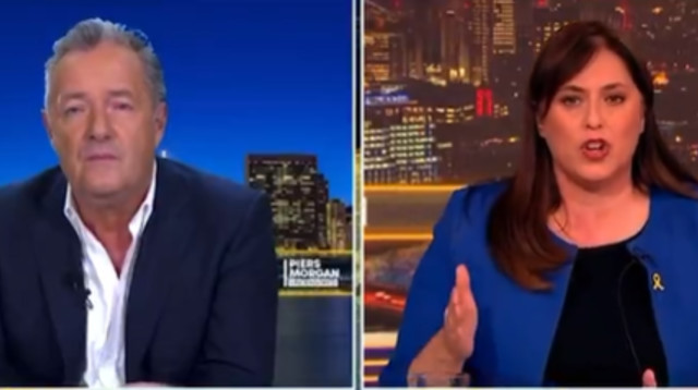 ציפי חוטובלי אצל פירס מורגן (צילום: צילום מסך טוויטר)