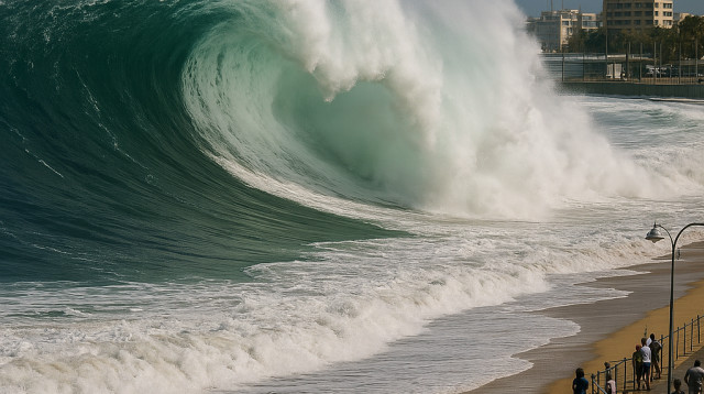 צונאמי. אילוסטרציה (צילום: OpenAI)