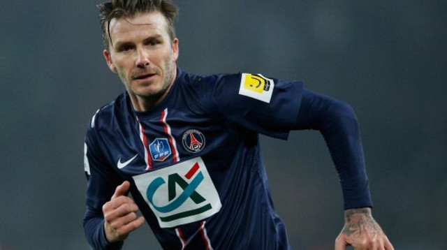 דיוויד בקהאם במדי פריז סן ז'רמן (צילום: Dean Mouhtaropoulos)