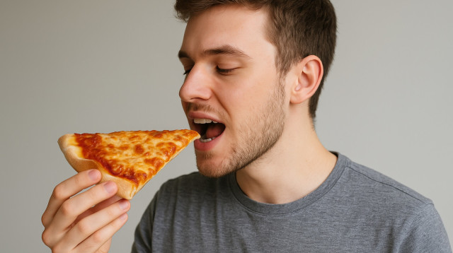 פיצה. הגבינה נראית בסדר אך תגרום לכוויה  (צילום: מעריב אונליין)