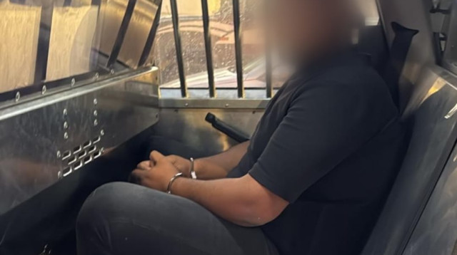 מעצר חשוד ברצח מחמד המאם  (צילום: דוברות המשטרה)