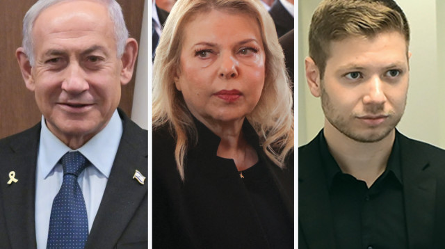 יאיר נתניהו, שרה נתניהו, בנימין נתניהו (צילום: אבשלום ששוני,רויטרס,קובי גדעון לע"מ)