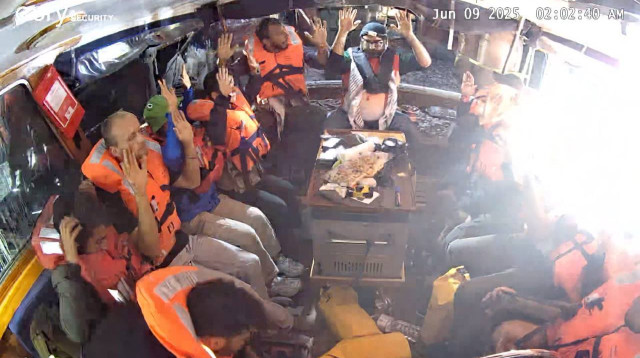 משתתפי המשט והתמונה שהעלו לרשתות (צילום: רשתות חברתיות)