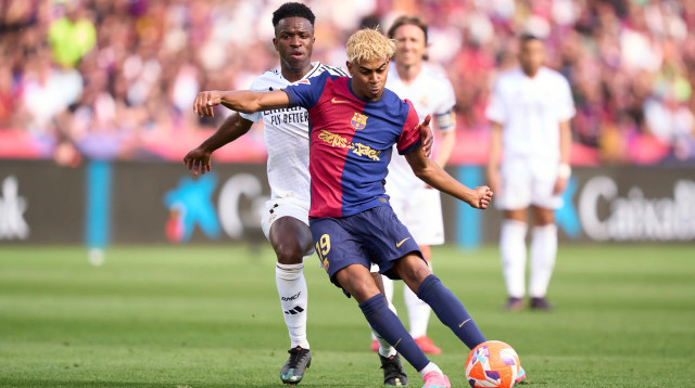 לאמין ימאל, ברצלונה לצד ויניסיוס, ריאל מדריד (צילום: GettyImages)