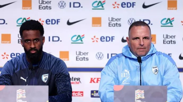 "רוצים לייצג את המדינה בצורה הטובה ביותר". אלי דסה לצד רן בן שמעון (צילום: אימג'בנק  GettyImages, FRANCK FIFE/AFP)