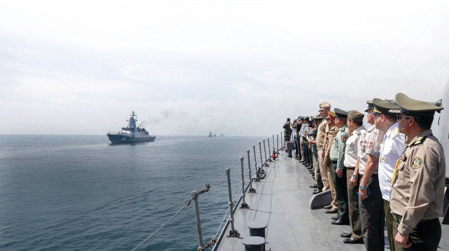 תרגיל ימי משותף לאיראן וסין (צילום: רויטרס)