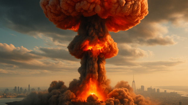 פטרייה גרעינית בניו יורק (צילום: AI)