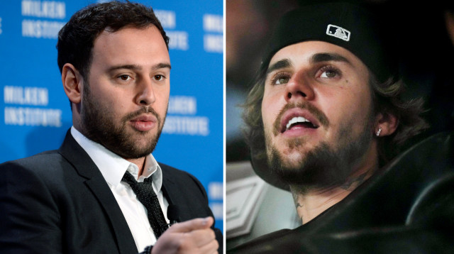 ג'סטין ביבר, סקוטר בראון (צילום: רויטרס)