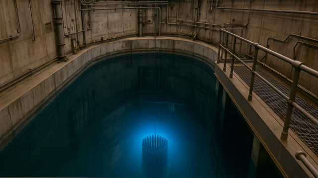 בריכת קירור בכור אטומי. הפחתת הטמפרטורות העצומות (צילום: מעריב אונליין)