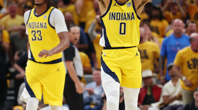 שחקני אינדיאנה פייסרס טייריס הליברטון, מיילס טרנר (צילום: GettyImages, Maddie Meyer)