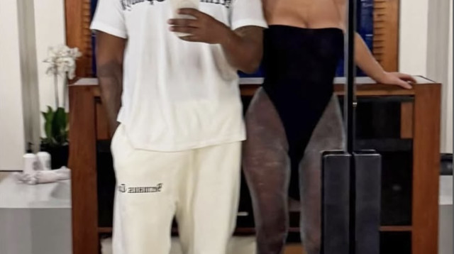 קניה ווסט וביאנקה סנסורי (צילום: אינסטגרם)