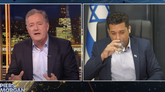 עמיחי שיקלי מתראיין בתוכניתו של פירס מורגן (צילום: צילום מסך יוטיוב)