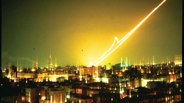 מלחמת המפרץ 1991. יירוט עם טילי פטריוט (צילום: אלי דסה)