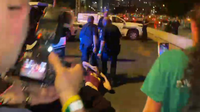 מעצר בזמן ההפגנה נגד הממשלה (צילום: ללא)