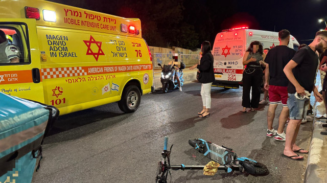 תאונת דרכים, קורקינט חשמלי (צילום: תיעוד מבצעי מד"א)