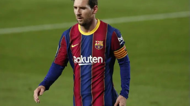 מסי במדי ברצלונה (צילום: רויטרס)