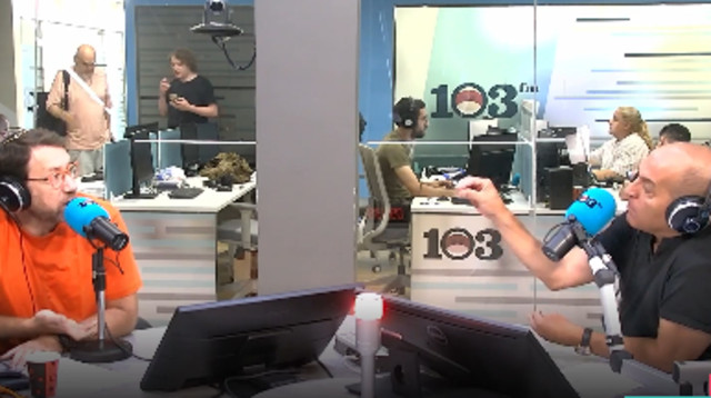 ברק סרי ויהודה שלזינגר (צילום: צילום מסך 103FM)