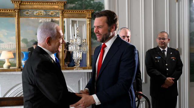 בנימין נתניהו וג'יי די וואנס (צילום: אבי אוחיון לע"מ)