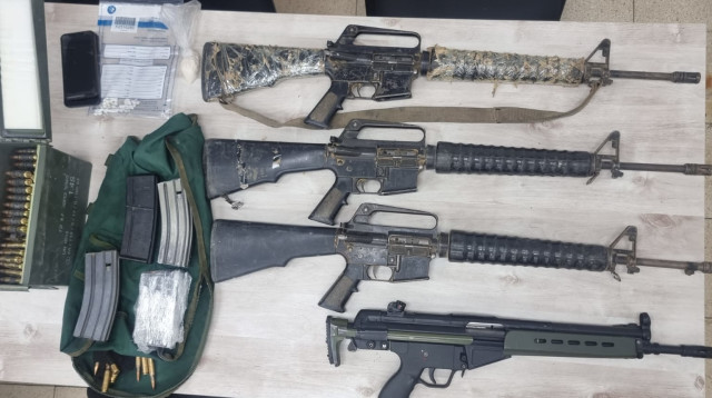 האמל"ח שנתפס (צילום: דוברות המשטרה)