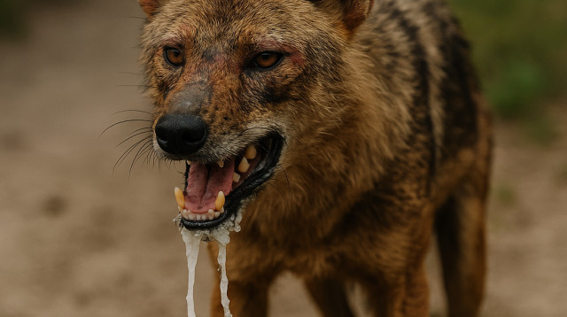 תן עם כלבת (צילום: AI)