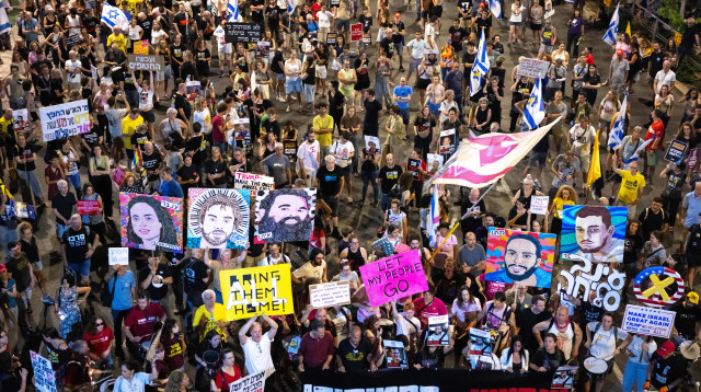 הפגנה לשחרור החטופים (צילום: מרים אלסטר, פלאש 90)