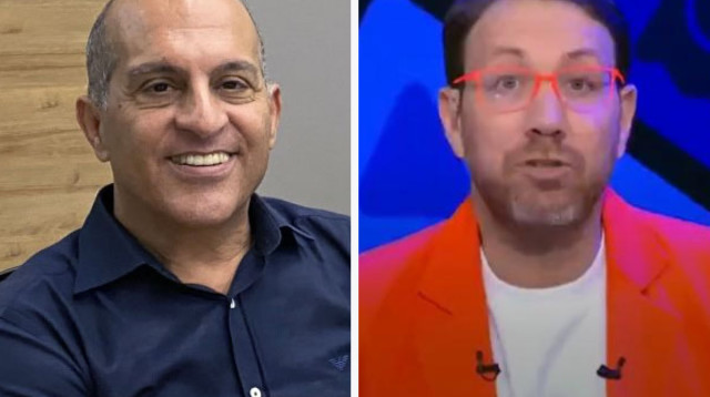 יהודה שלזינגר, ברק סרי (צילום: 103FM,צילום מסך ערוץ 14)