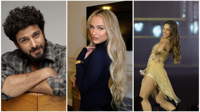 נועה קירל, עדן בן זקן, אביב אלוש (צילום: אינסטגרם,טל עבודי,באדיבות לייב ניישן ישראל, יח"צ)