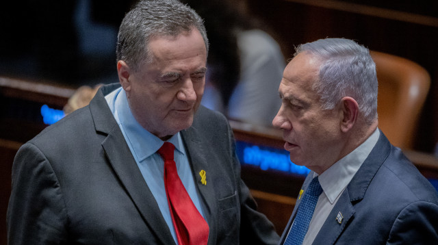 בנימין נתניהו, ישראל כ"ץ (צילום: חיים גולדברג, פלאש 90)