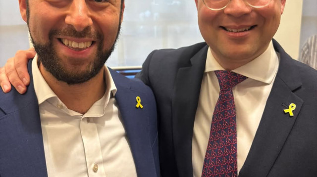 פיל רוזנברג נשיא Board of Deputies ביחד עם הנשיא הנכנס סול טיילור (צילום: יחצ Board of Deputies)