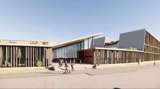 הדמיה של בית הספר באופקים (צילום: משרד אדריכלות אורבך הלוי)