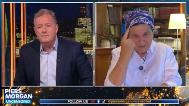 דניאלה וייס מתראיינת לתוכניתו של פירס מורגן (צילום: צילום מסך מתוך X (לשעבר טוויטר))