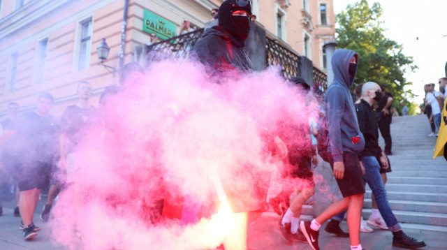 הפגנות בסלובניה (צילום: רויטרס)