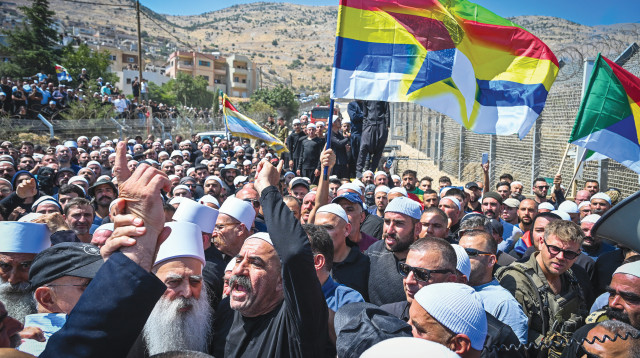 מחאה של דרוזים ברמת הגולן (צילום: מיכאל גלעדי, פלאש 90)