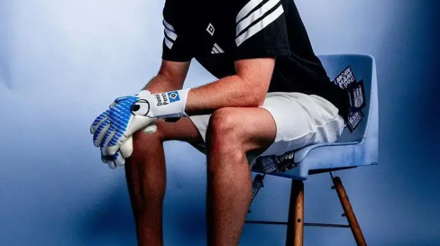 מתרגל לכחול. דניאל פרץ (צילום: אתר רשמי, המבורג)