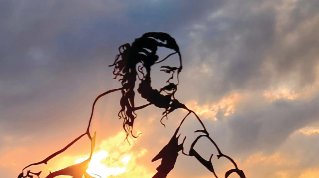 רישום פלדה של עידו אביב ז"ל (צילום: באדיבות האמן)