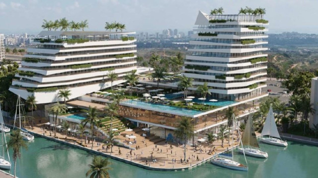 המלון שיוקם במרינה הרצליה (צילום: הדמיה משרד רני זיס אדריכלים)