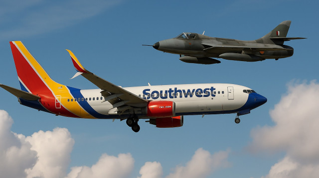 שני המטוסים. שדה התעופה בלוס אנג'לס מהצפופים בעולם (צילום: מעריב אונליין)