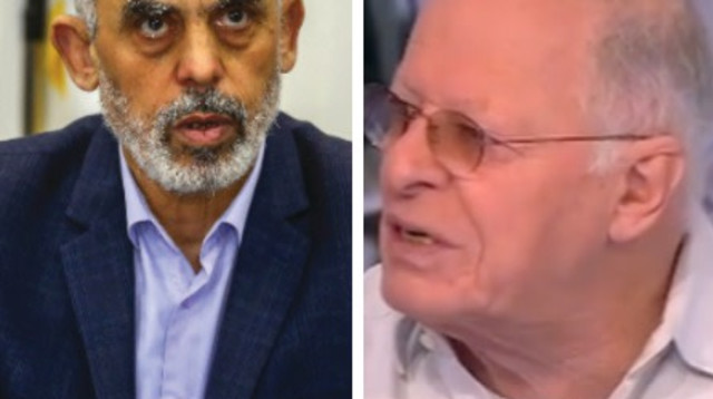 אהוד יערי, יחיא סינוואר (צילום: צילום מסך,עטיה מוחמד, פלאש 90)