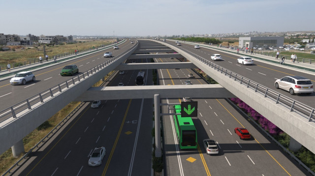 פרויקט להקמת נתיבים עיליים בכביש 6 (צילום: חברת חוצה ישראל)