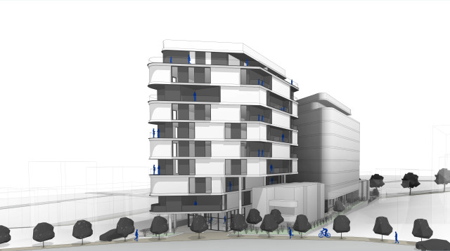 הפרויקט ברחוב ביאליק המעגל רמת גן (צילום: הדמיה: אדריכל אייל סנדרוביץ)