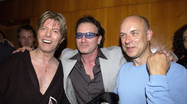 בריאן אינו, בונו, דיוויד בואי (צילום: Getty images)