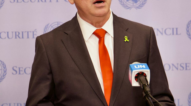 גדעון סער במטה האו"ם בניו יורק (צילום: אוהד קב)