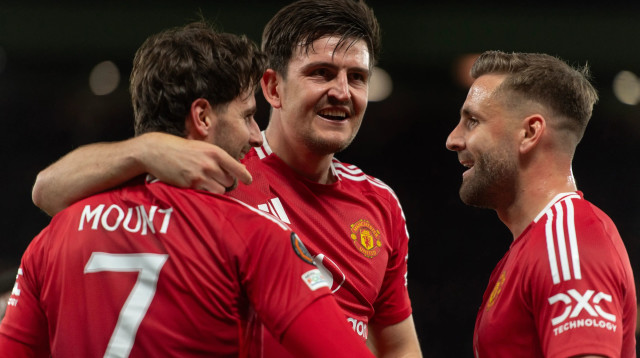 הארי מגווייר לצד לוק שואו, מייסון מאונט, מנצ'סטר יונייטד (צילום: GettyImages)