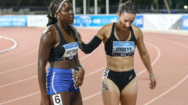 אלינה דרוטמן רצה ישראלית עם מרסי אפריפה (צילום: לילך וייס רוזנברג)