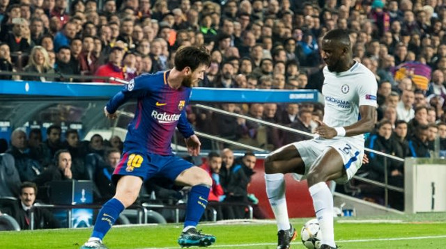 רודיגר מול מסי (צילום: Power Sport Images)