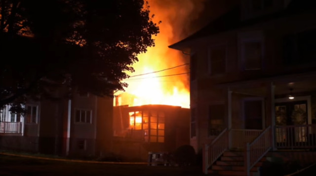 שריפה בבית כנסת בניו ג'רזי (צילום: צילום מסך לפי סעיף 27א)