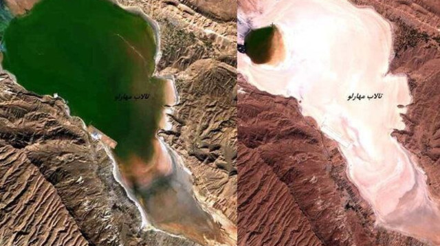 איראן מתייבשת: משבר המים בצילומי לוויין - מאגר המים ליד טהרן (צילום: שימוש לפי סעיף 27א')