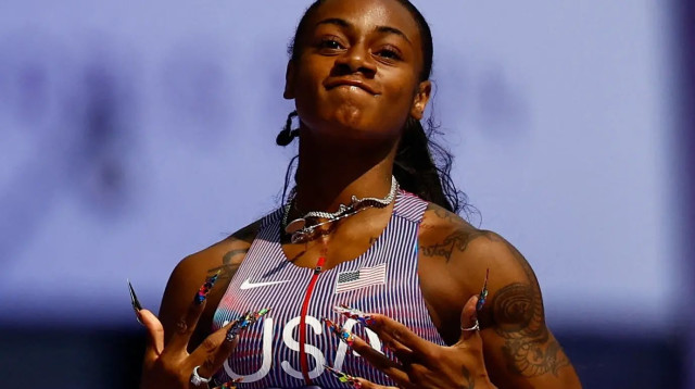 שקארי ריצ'רדסון בריצת 100 מטר, אולימפיאדת פריז 2024 (צילום: רויטרס)