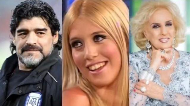 משולש פראי- מירטה לגרנד, וונדה נארה ודייגו מראדונה (צילום: )